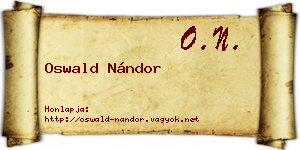 Oswald Nándor névjegykártya